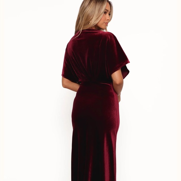 Petal & Pup Burgundy Velvet Maxi Dress - Picture 2 of 5